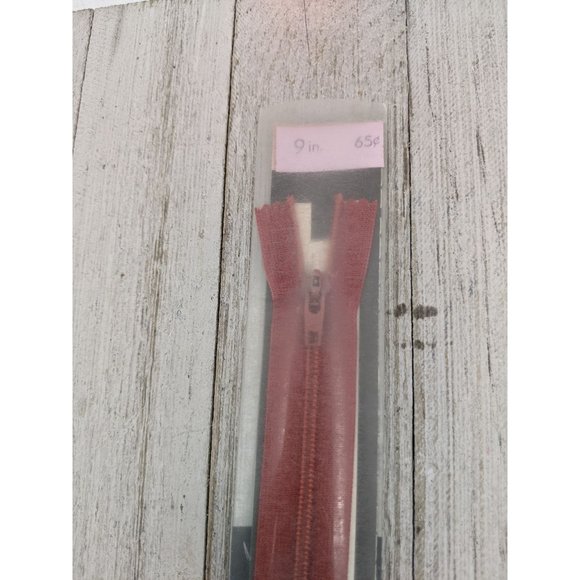 Vintage J&P Coats Flex Knit Zipper 9" Brick Rust 184 Red - Picture 2 of 4